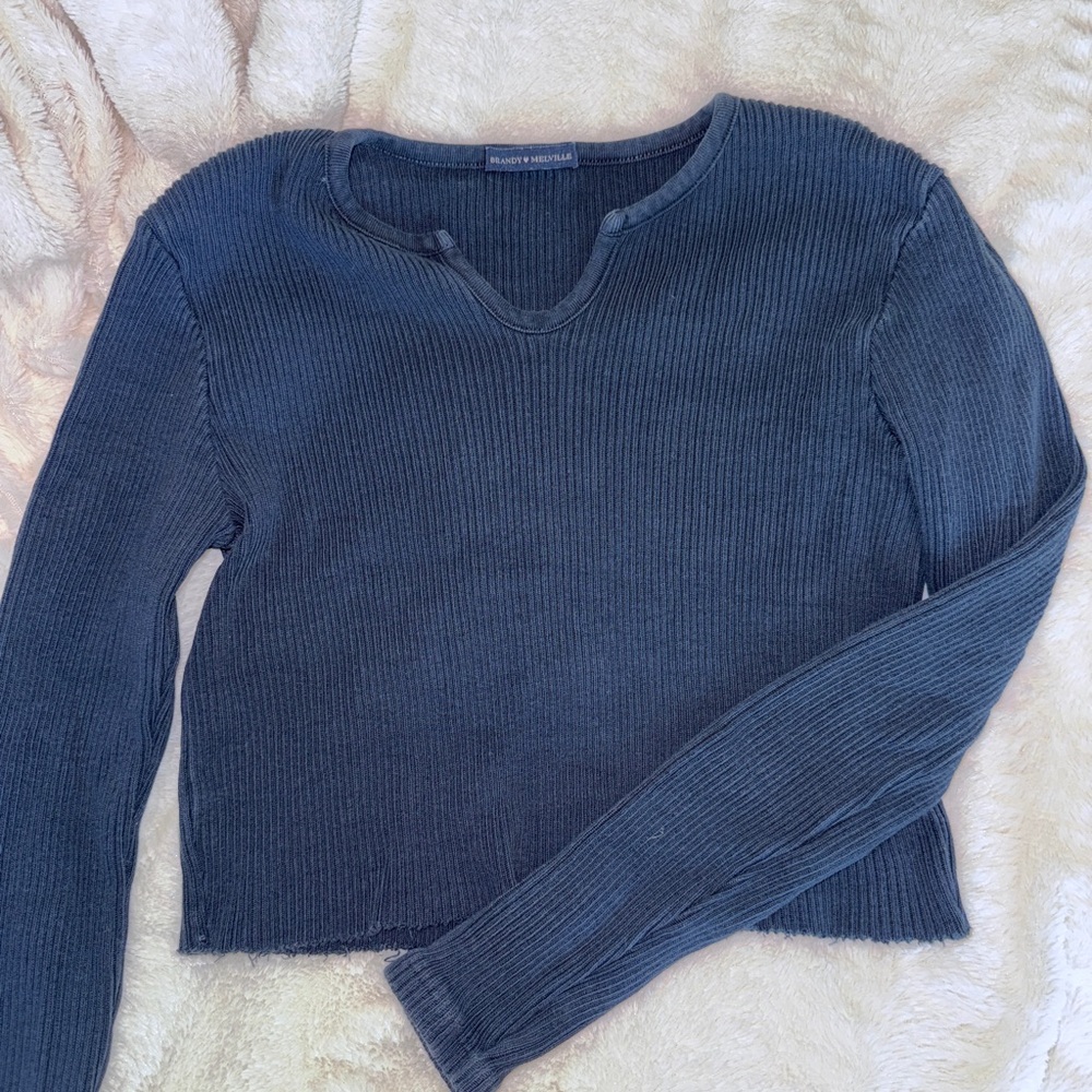 Brandy Melville Dark Gray Long Sleeve Top